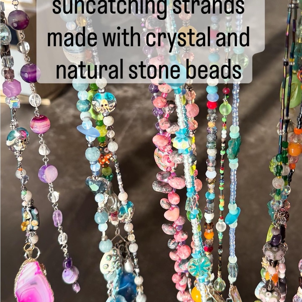 Catch the Sun. Keep the Magic. Colorful Beaded Sun Catcher, Crystal, Stone beads